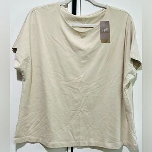 J. Jill Women's Beige Short Sleeve Tee